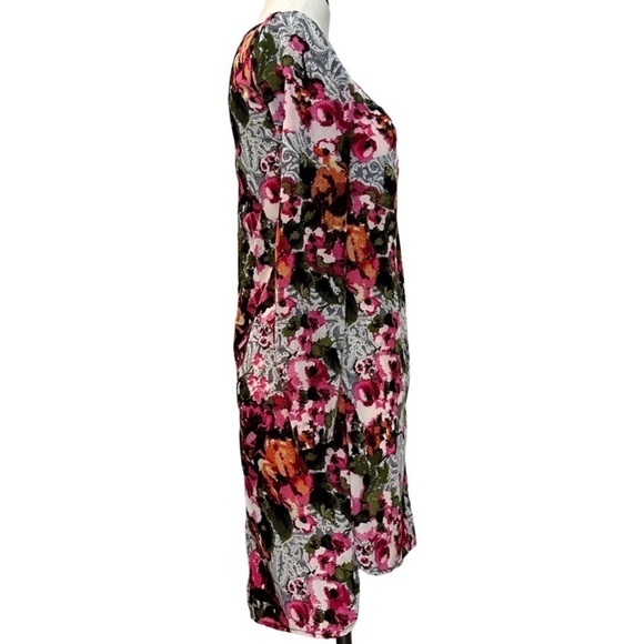 WAYF Pixelated Paisley Long Sleeve Floral Shift Dress, size XS - Picture 3 of 10